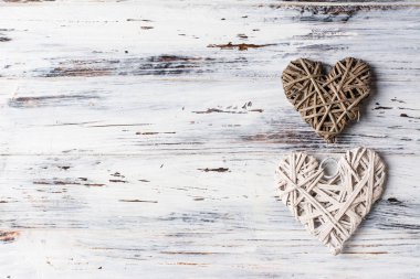 arka plan ile kalpleri, Valentine. Sevgililer günü. Seviyorum. Hasır kalpler. Metin için yer. arka plan kopya alanı