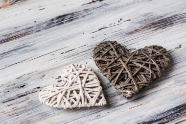 arka plan ile kalpleri, Valentine. Sevgililer günü. Seviyorum. Hasır kalpler. Metin için yer. arka plan kopya alanı