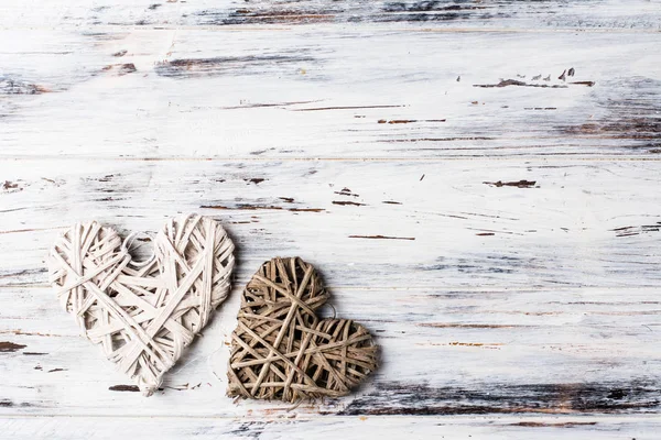 background with hearts, Valentine. Valentines Day. Love. wicker hearts. Place for text. background copy space