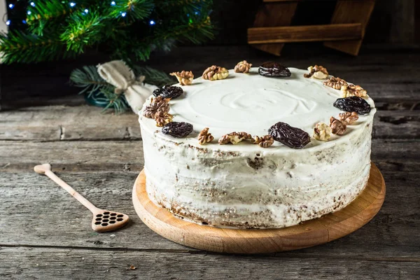 Gateau Au Miel Russe Traditionnel Composition Hivernale Gateau De Noel Decorations Du Nouvel An Angel Cerf