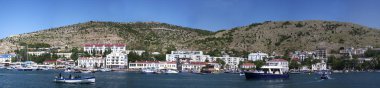 Balaklava Körfezi Panoraması. Balaklava, Kırım, Ukrayna. Temmuz 2011.