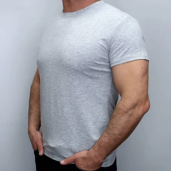 man in short sleeve t-shirt