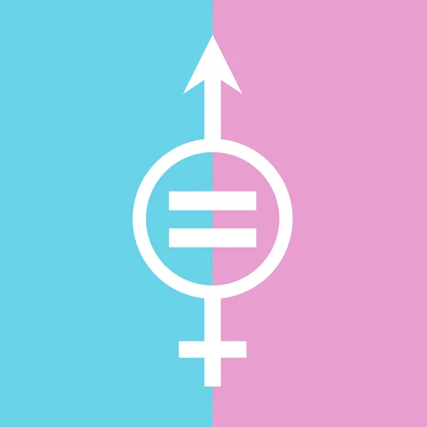 男性和女性符号粉红色和蓝色背景下两性平等的概念3D — 图库照片