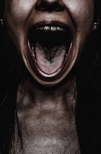 Screaming Face Woman Concept Victim Any Discrimination Harassment Poorness Hunger — Stock Photo, Image