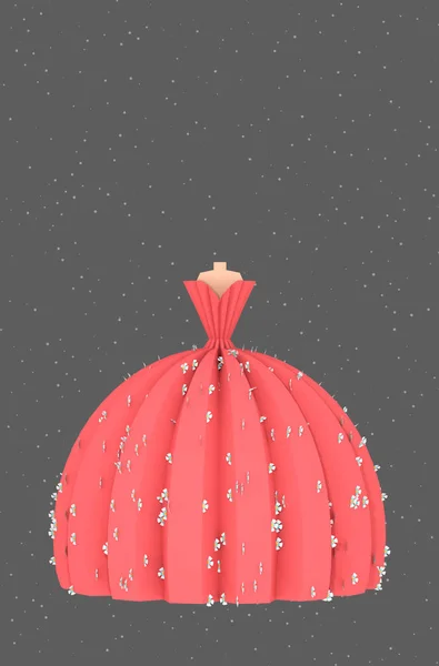 Robe Moelleuse Corail Sur Fond Gris Illustration Concept Modéliser Des — Photo