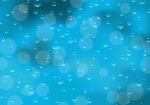 Ilustración Vectorial Vidrio Azul Con Gotas Transparentes Agua Después Lluvia — Vector de stock