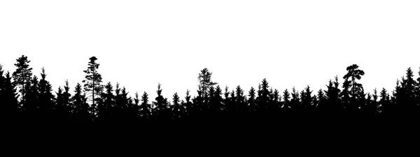 Silhouette Large Sans Couture Des Cimes Des Arbres Des Forêts — Image vectorielle