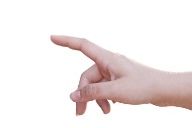 El ile işaret veya dokunarak - beyaz arka plan üzerinde izole parmak