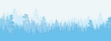 Geniş illüstrasyon vektör bir iğne yapraklı orman kış hava, daha fazla katmanları ve metin için-yer