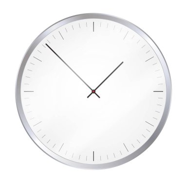 Gerçekçi illüstrasyon vektör bir metal duvar saati ya da bir arama ve cam - üzerine düşünceler ile kol saati