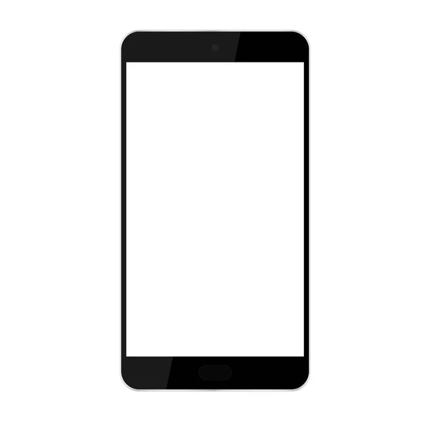Illustration Réaliste Téléphone Portable Noir Smartphone Avec Bouton Appareil Photo — Image vectorielle