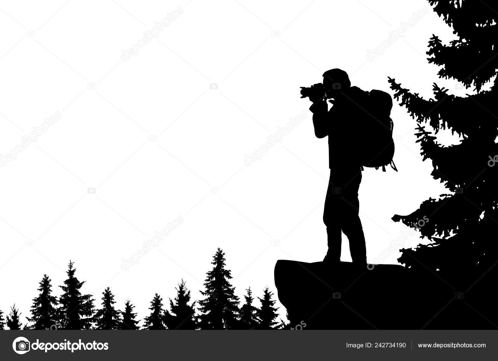 https depositphotos com 242734190 stock illustration realistic illustration man silhouette camera html