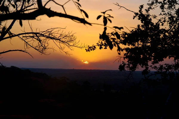 View Sunset Marafa Canyon Kenya Africa Landscape Safari Orange Evening — Stock Photo, Image