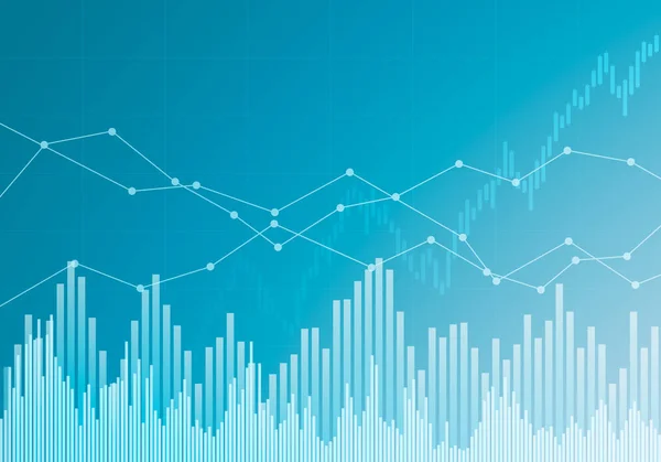 Yatırım veya iş grafik üzerinde mavi arka plan çizimi, — Stok Vektör