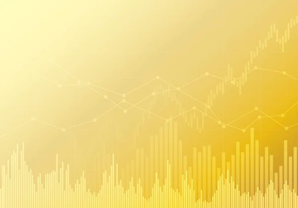 黄金の背景の投資またはビジネスチャートの図-ベクトル — ストックベクタ
