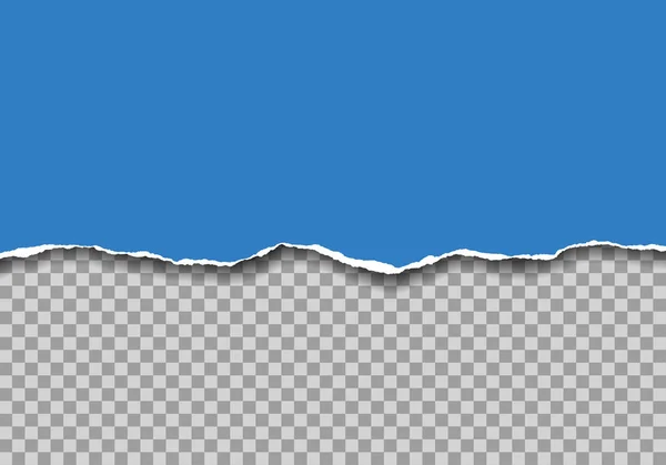 Realistische Darstellung eines blauen zerrissenen Papiers mit Platz für Text auf transparentem Hintergrund - Vektor — Stockvektor