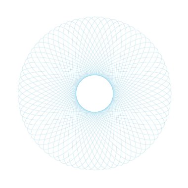 Geometrik Soyut Spirograph Desenleri Beyaz Arka Plan üzerine izole. Filigran olarak uygun simetrik şekiller. Yuvarlak ve spiral bükümlü dairesel süs - vektör