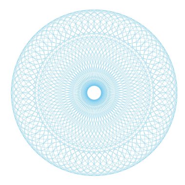 Geometrik Soyut Spirograph Desenleri Beyaz Arka Plan üzerine izole. Filigran olarak uygun simetrik şekiller. Yuvarlak ve spiral bükümlü dairesel süs - vektör
