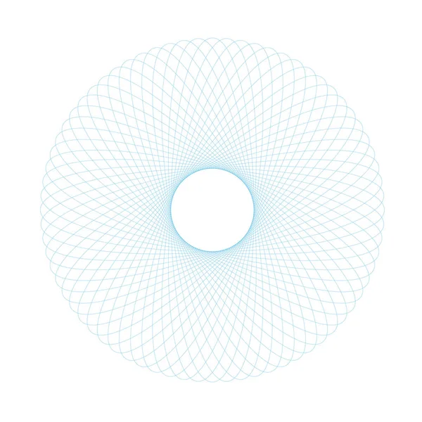 Patrones geométricos abstractos del espirograma aislados sobre fondo blanco. Formas simétricas adecuadas como marca de agua. Adorno circular retorcido redondo y en espiral - vector — Archivo Imágenes Vectoriales