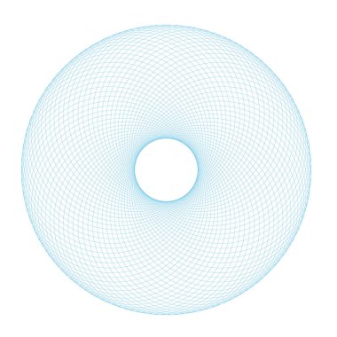Geometrik Soyut Spirograph Desenleri Beyaz Arka Plan üzerine izole. Filigran olarak uygun simetrik şekiller. Yuvarlak ve spiral bükümlü dairesel süs - vektör