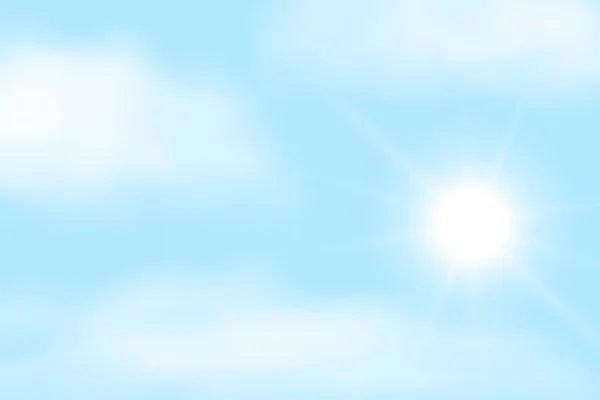 Realistische Darstellung des blauen Himmels mit weißen Wolken und Raum f — Stockvektor