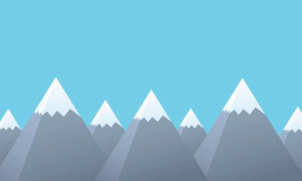 Ilustração Uma Paisagem Montanhosa Com Cumes Neve Céu Azul Claro — Vetor de Stock