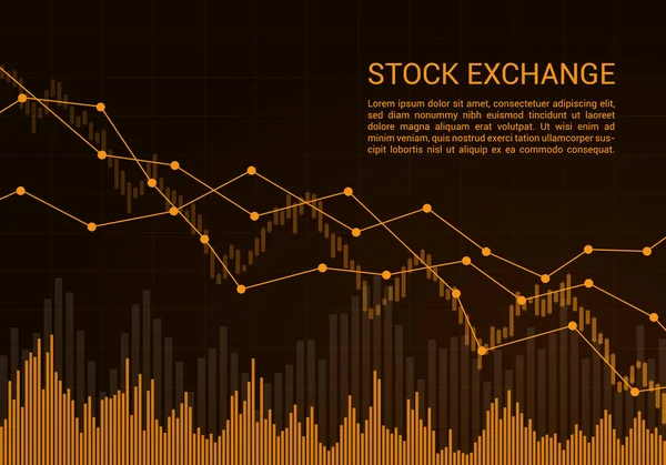 Portakal Borsası Veya Yükselen Eğilim Metin Ile Finansal Şamdan Grafiği — Stok Vektör
