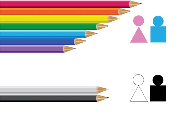 向量例证以场面铅笔作为标志传统和 Lgbt — 图库矢量图片