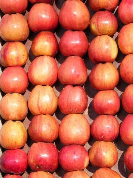 Red Apples Crate Background — Stock Photo, Image