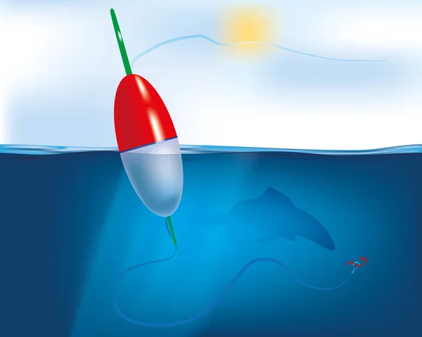 Vector Illustration Image Float Rod Symbol Fishing — Stock Vector
