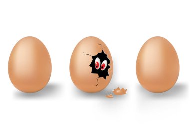 hayat bir karikatür formundaki doğum sembolü olarak yumurta