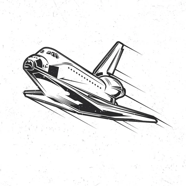Izolované ilustrace kosmické lodi — Stockový vektor