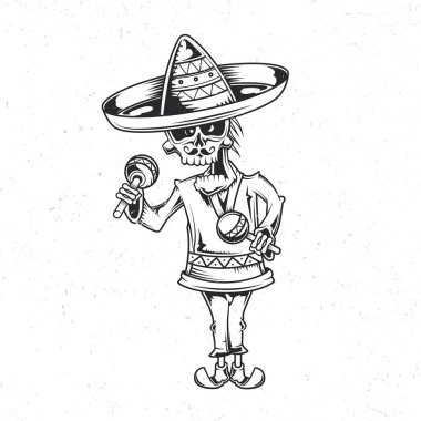 Meksikalı müzisyen çizimi