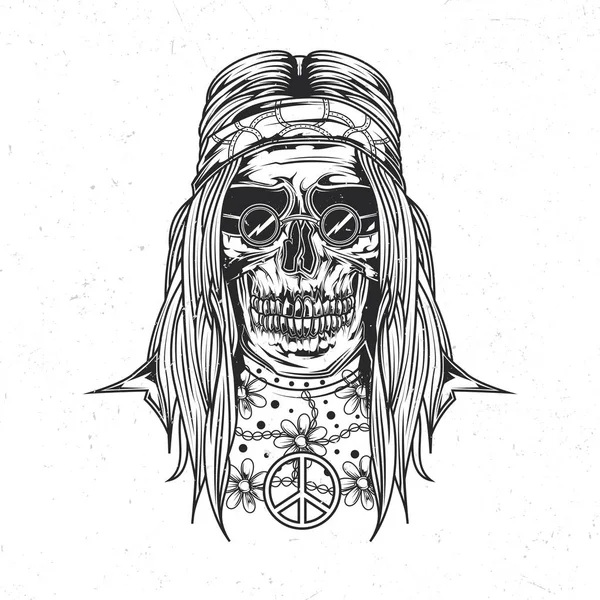 Ilustração de hippie morto — Vetor de Stock
