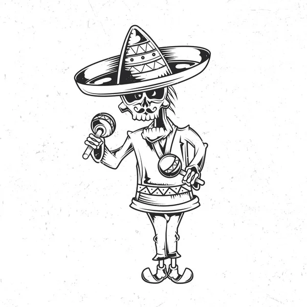 Illustrazione del musicista messicano — Vettoriale Stock