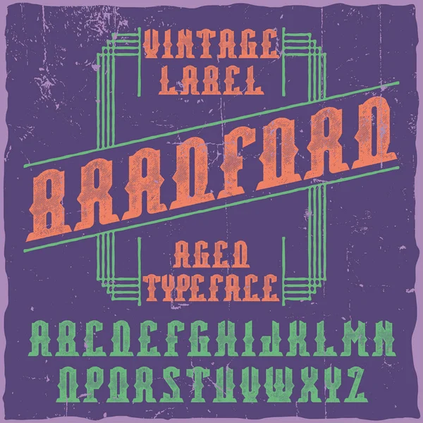 Vintage label lettertype — Stockvector