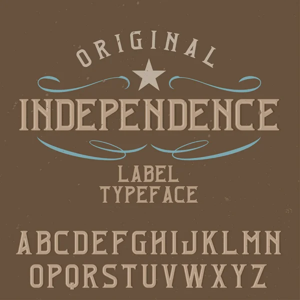 Vintage label typeface — Stock Vector