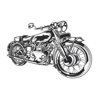 Klasik motosiklet çizimi