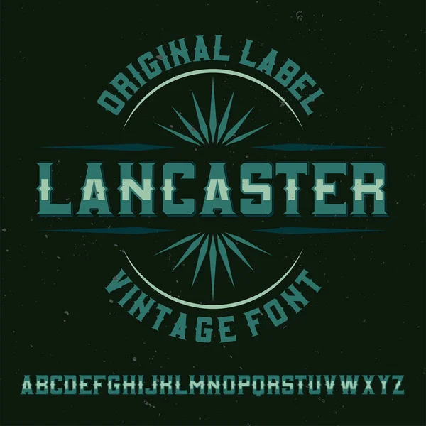 Vintage label lettertype — Stockvector