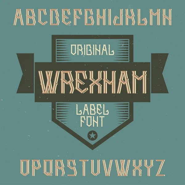 Урожай label шрифт названий Wrexham. — стоковий вектор