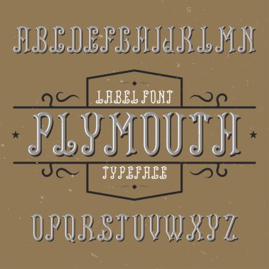 Plymouth adlı vintage etiket yazı tipi.