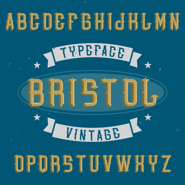 Vintage label fonte chamada Bristol . — Vetor de Stock