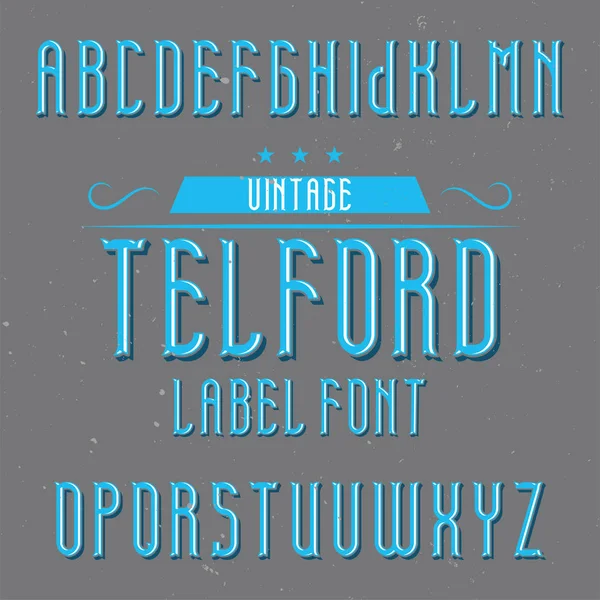 Vintage label fonte chamada Telford . — Vetor de Stock