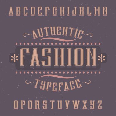Vintage etiket yazı tipini moda adında. Herhangi bir yaratıcı etiketlerini kullanmak için iyi.