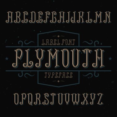 Plymouth adlı vintage etiket yazı tipi.