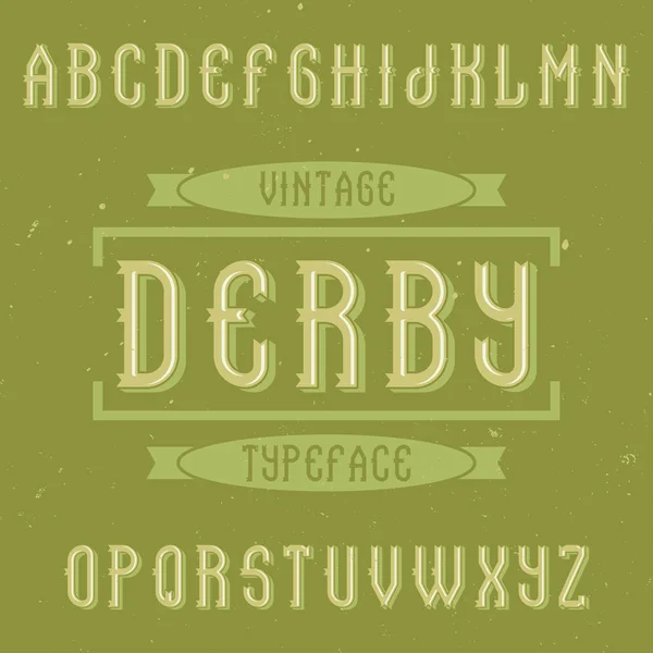 Винтажный шрифт Derby . — стоковый вектор