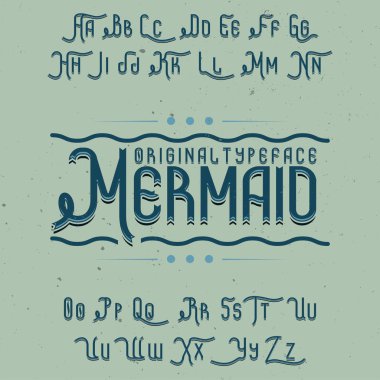 Deniz kızı adlı vintage etiket yazı tipi.