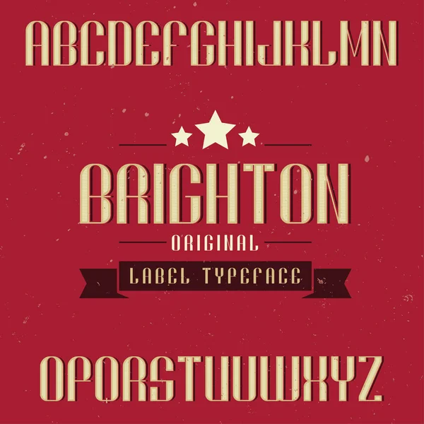 Vintage label fonte chamada Brighton . — Vetor de Stock