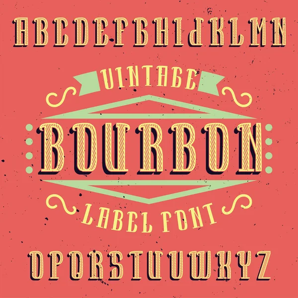 Évjárat címke betűkép nevű Bourbon. — Stock Vector