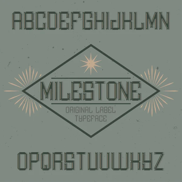 Vintage label fuente llamada Milestone . — Vector de stock